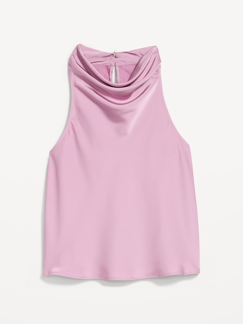 CAMISOLE À COL CAGOULE EN SATIN