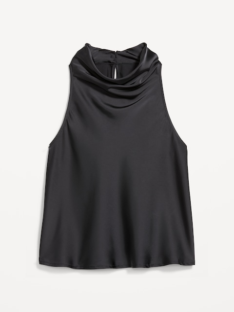 CAMISOLE À COL CAGOULE EN SATIN