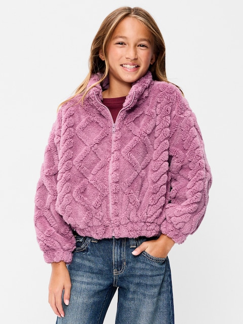 Oversized Sherpa Jacket for Girls