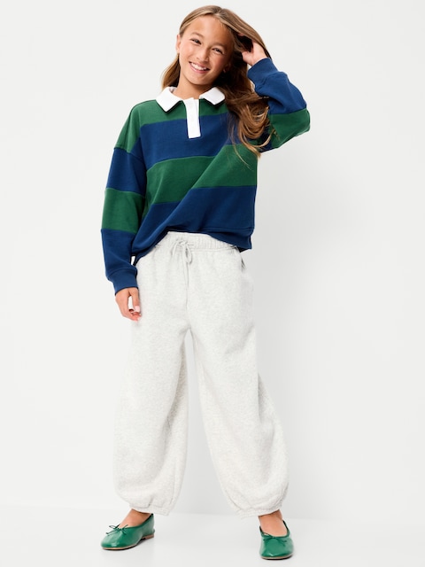 PANTALON DE JOGGING EN COTON OUATÉ COUPE TRÈS GÉNÉREUSE POUR FILLE