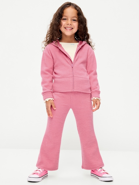 ENSEMBLE CHANDAIL À CAPUCHON CÔTELÉ DOUILLET ET PANTALON ÉVASÉ POUR FILLE