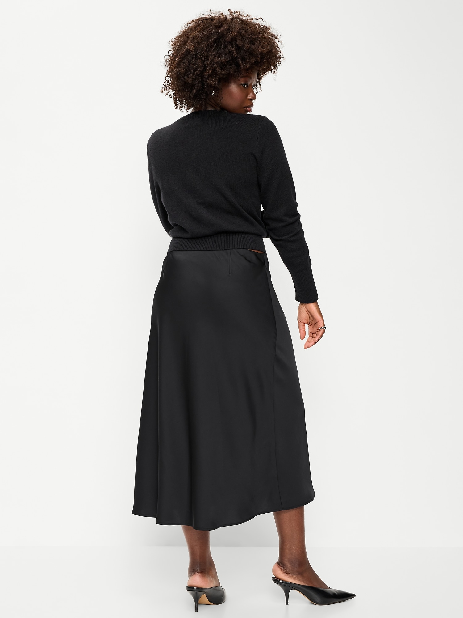 Satin A-Line Maxi Skirt