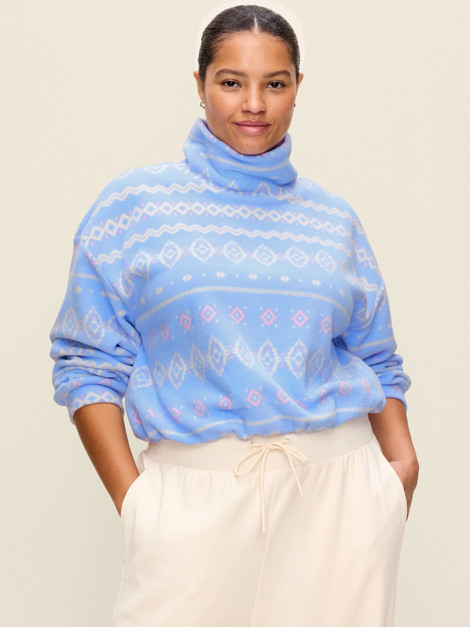 Performance Fleece Bubble-Hem Popover