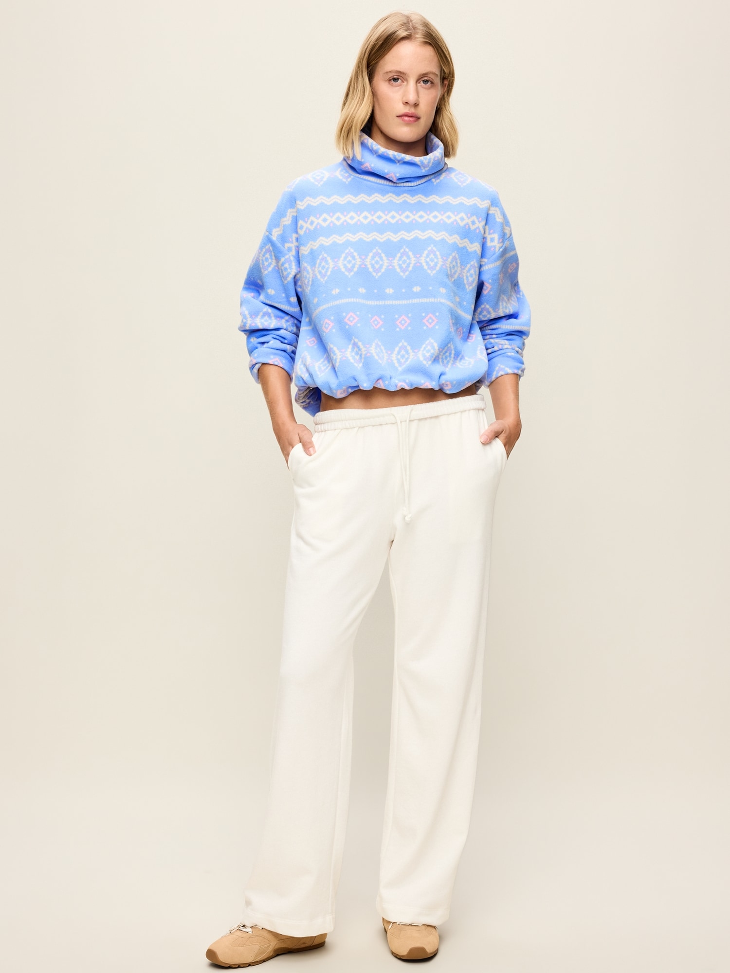 Performance Fleece Bubble-Hem Popover