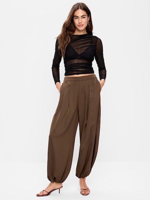 SAROUEL À TAILLE MI-BASSE EN SATIN
