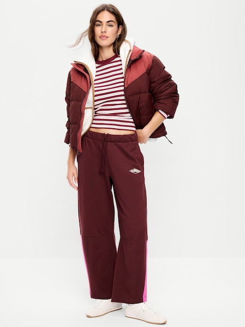 PANTALON COUPE BARIL PURCONFORT EN COTON OUATÉ À TAILLE MI-BASSE