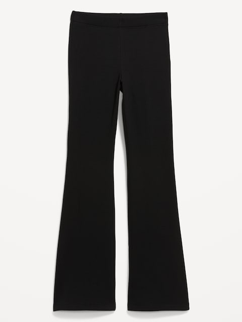 Fleece-Lined High-Waisted Flare Leggings