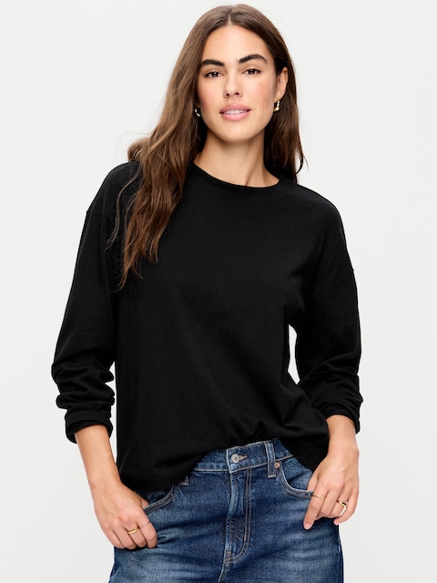 Vintage Long-Sleeve Crew-Neck T-Shirt