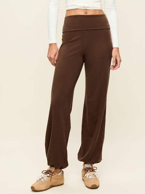 Fold-Over Waist Fitted Joggers