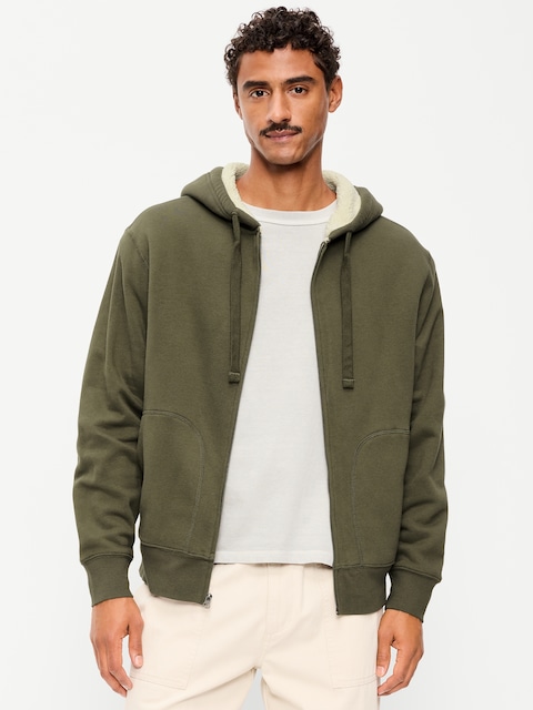 VESTE À CAPUCHON À DOUBLURE EN SHERPA