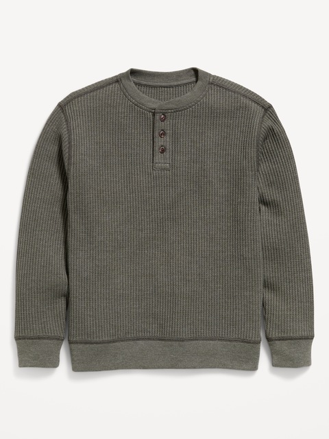 T-SHIRT À MANCHES LONGUES EN TRICOT GAUFRÉ POUR GARÇON - Gris