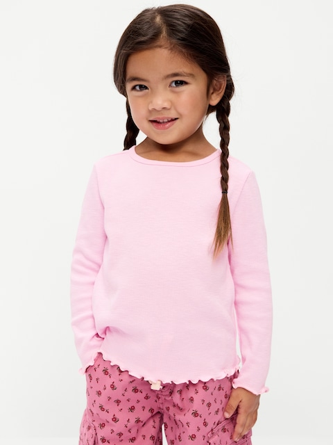 T-SHIRT AJUSTÉ CÔTELÉ À MANCHES LONGUES POUR TOUTE-PETITE FILLE