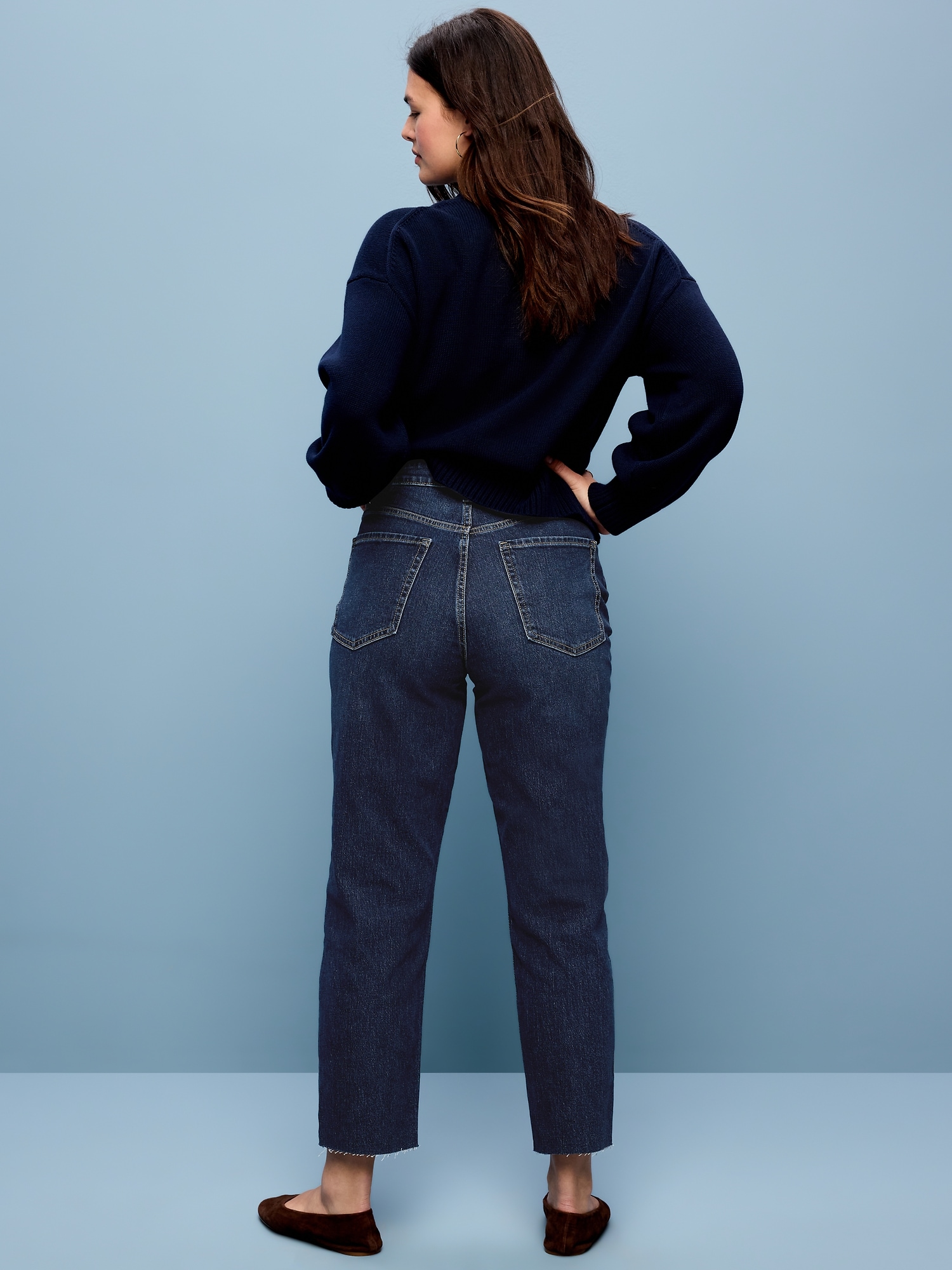 High-Waisted Button-Fly OG Straight Ankle Jeans