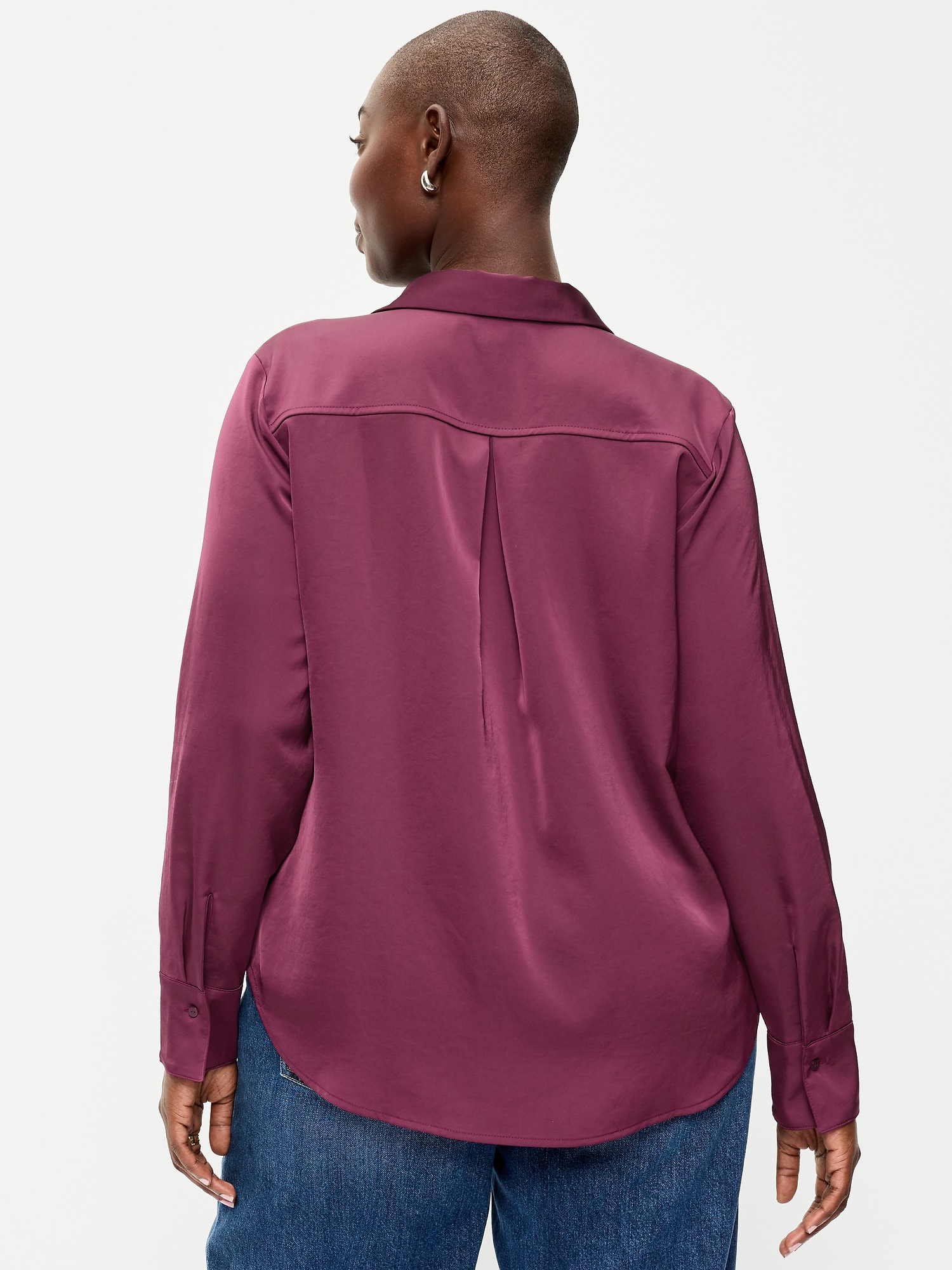 Satin Button-Down Shirt