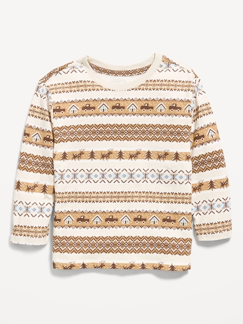 T-SHIRT À MANCHES LONGUES À MOTIF UNISEXE POUR TOUT-PETIT