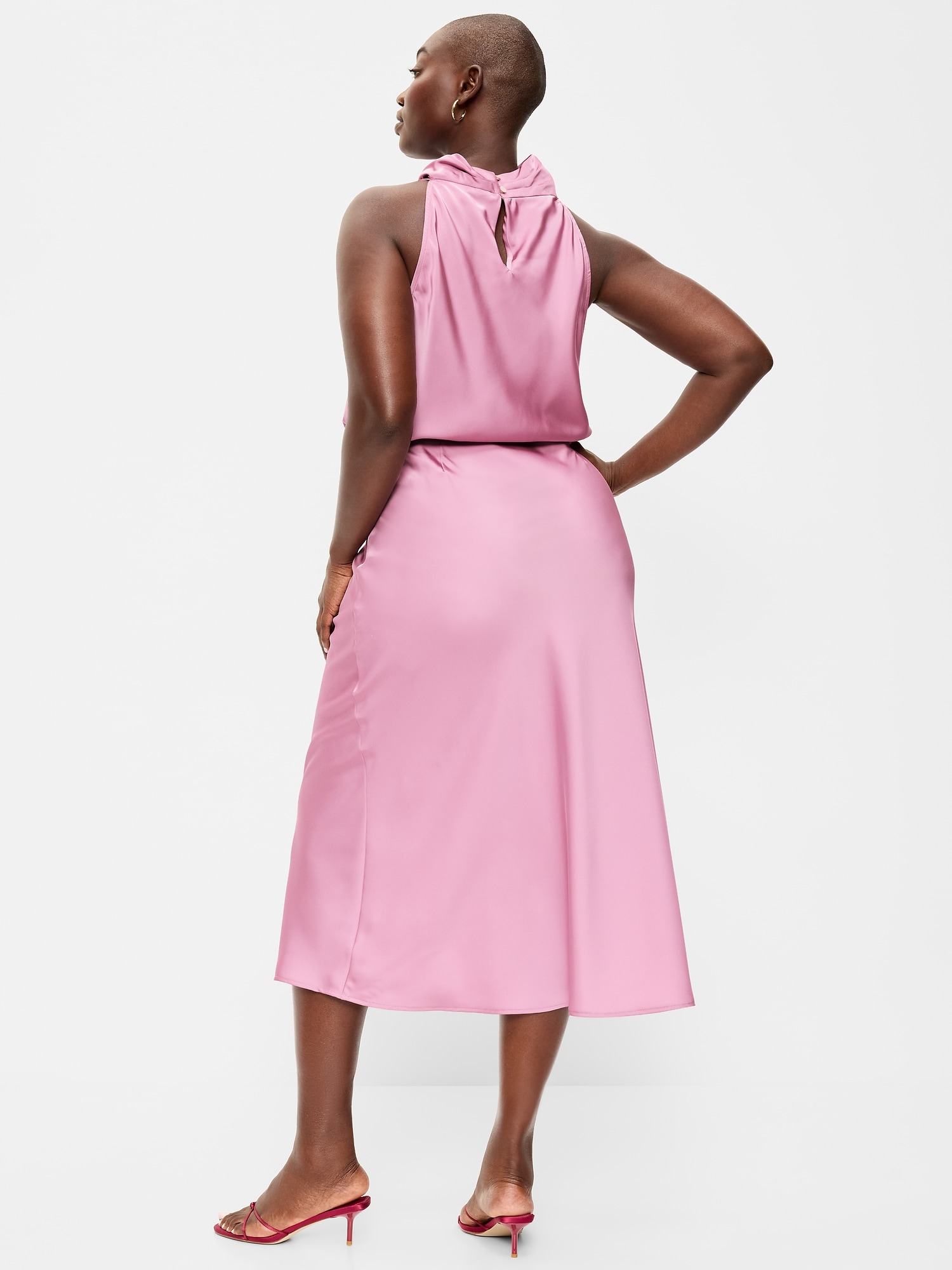 Satin A-Line Maxi Skirt
