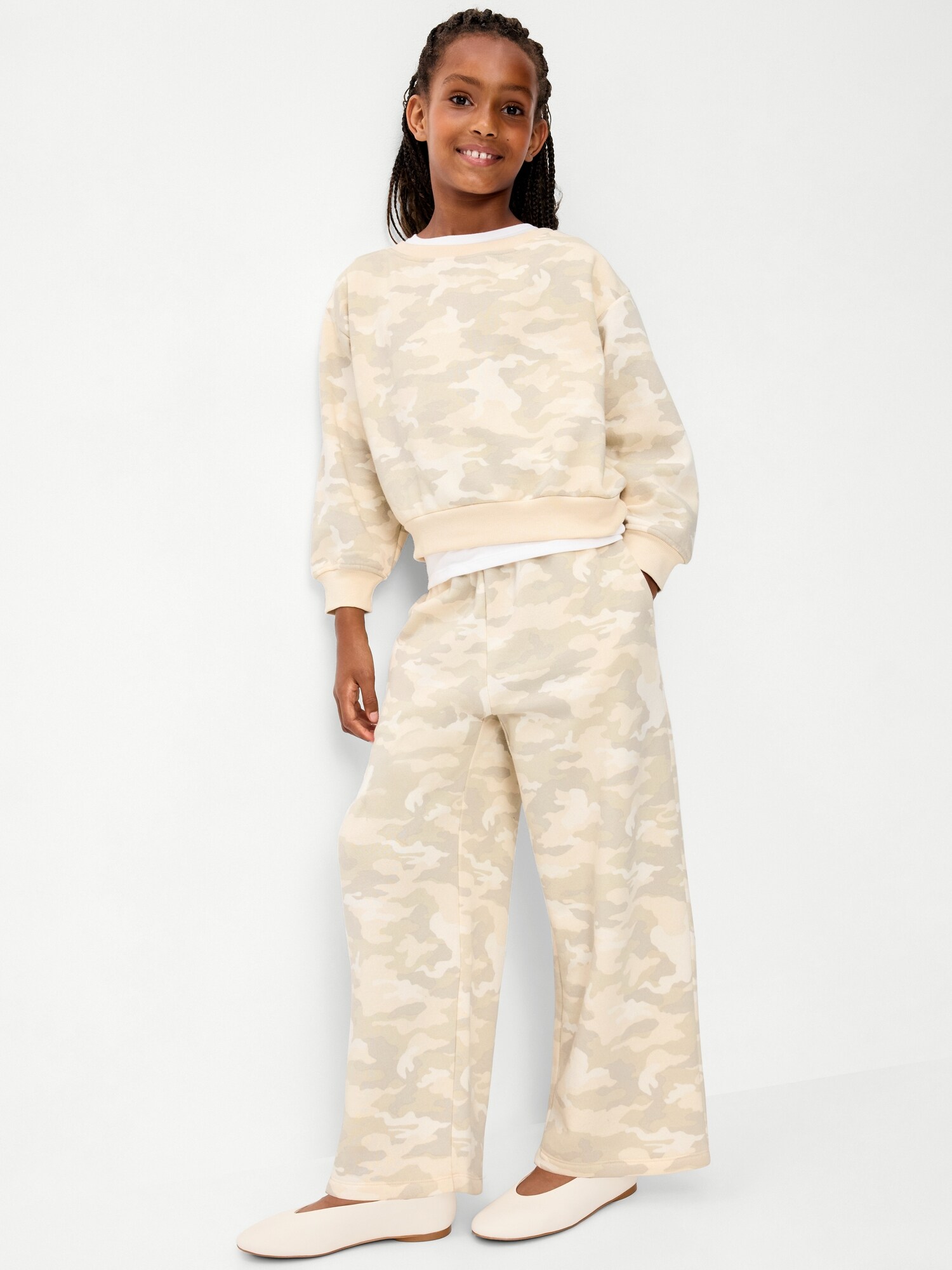 Mid-Rise Baggy Wide-Leg Sweatpants for Girls