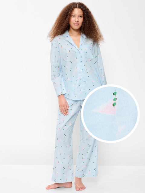 Poplin Pajama Pant Set