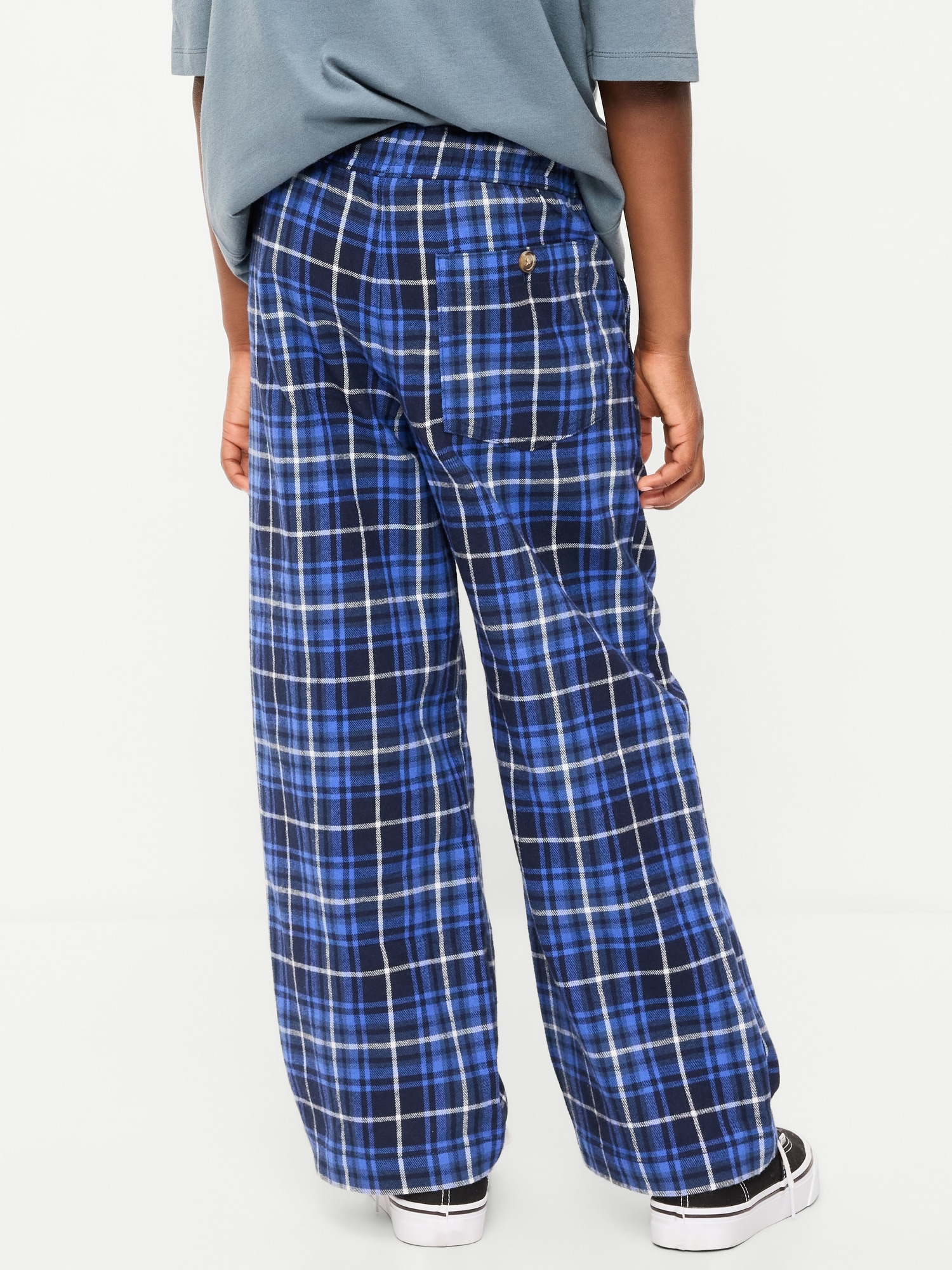 Pull-On Baggy Plaid Flannel Pants for Boys
