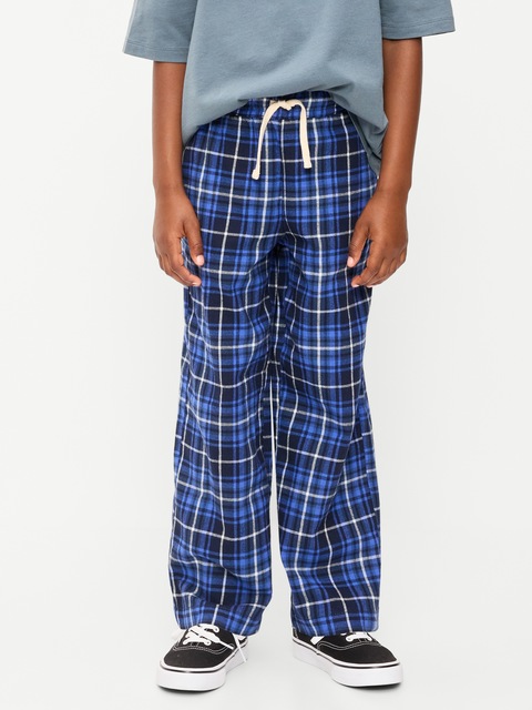 Pull-On Baggy Plaid Flannel Pants for Boys
