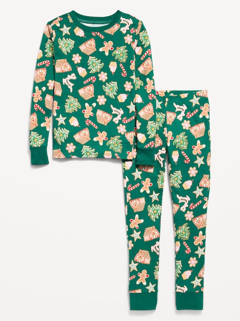 Gender-Neutral Snug-Fit Graphic Pajama Set for Kids
