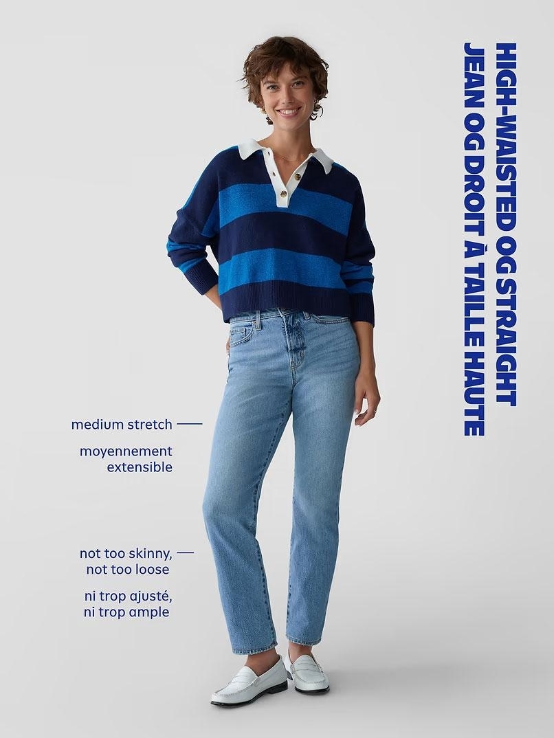 High-Waisted Button-Fly OG Straight Ankle Jeans