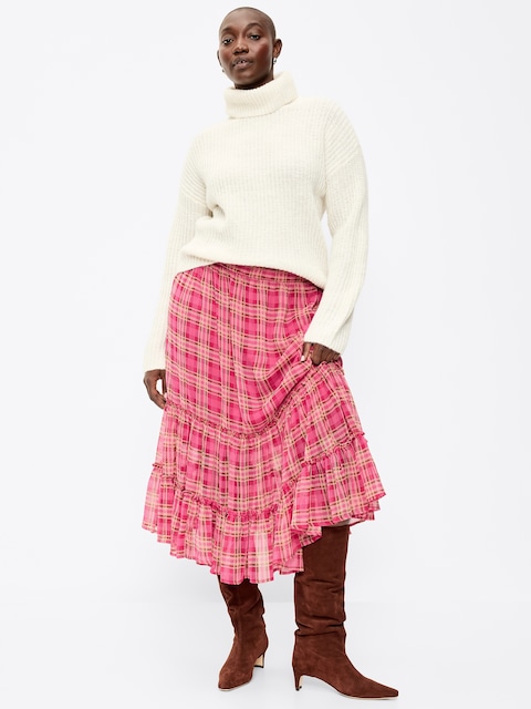 Tiered Chiffon Maxi Skirt