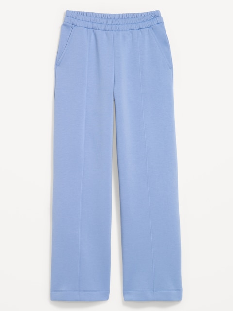PANTALONS JAMBE LARGE À TAILLE HAUTE EN MOLLETON RAFFINÉ