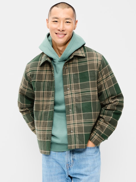 VESTE-CHEMISE COURTE ISOTHERME EN FLANELLE