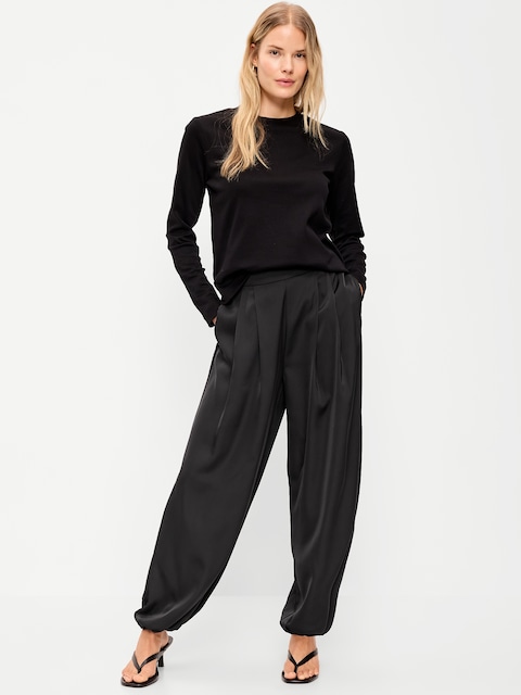 SAROUEL À TAILLE MI-BASSE EN SATIN