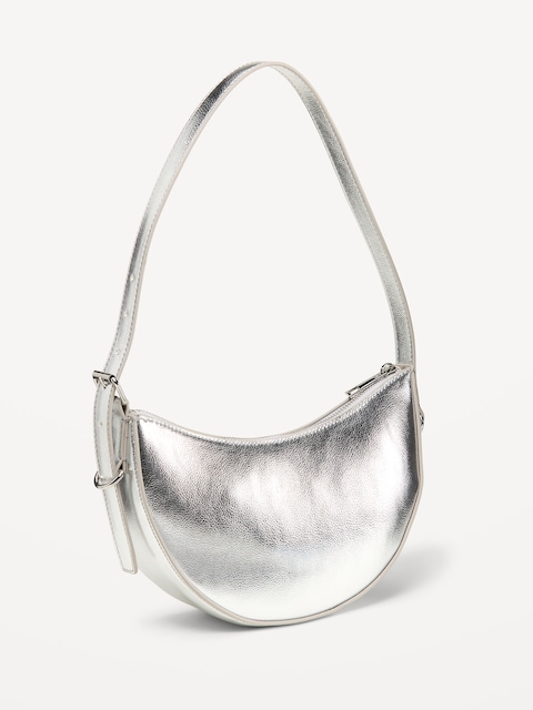 SAC MÉTALLISÉ EN FORME DE MINI-CROISSANT