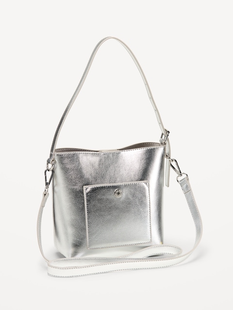 Small Preppy Metallic Bucket Bag