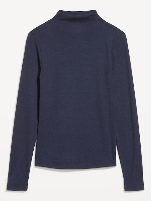 Snug Long-Sleeve Mock-Neck T-Shirt