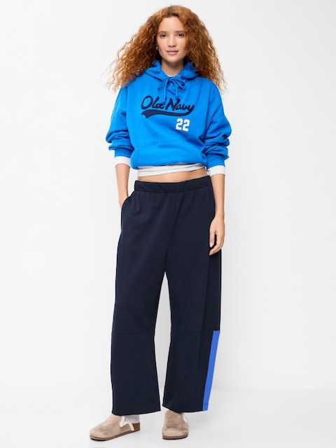 PANTALON COUPE BARIL PURCONFORT EN COTON OUATÉ À TAILLE MI-BASSE