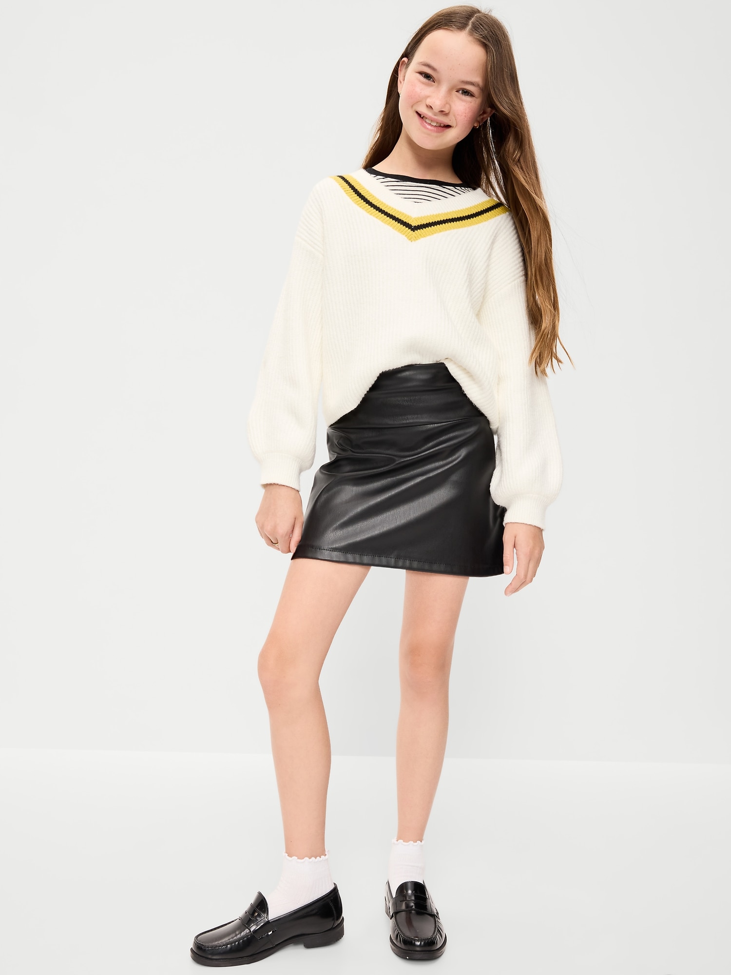 Faux-Leather Skirt for Girls