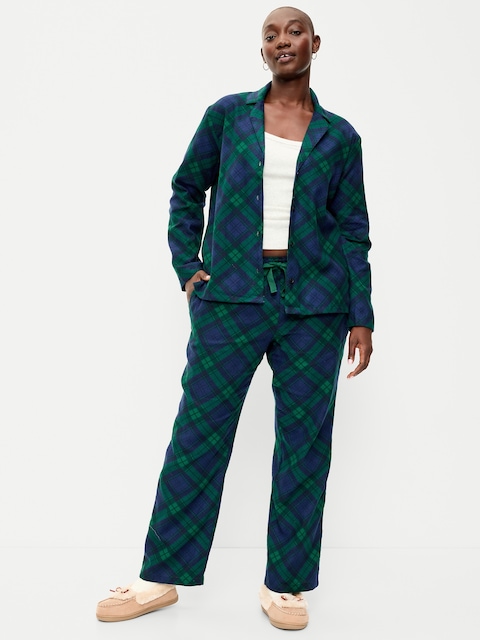 Printed Flannel Pajama Pants Set for Women