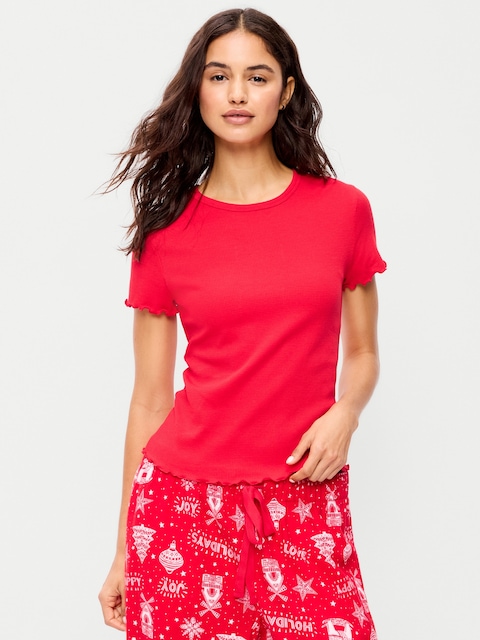 T-SHIRT AJUSTÉ COURT EN TRICOT GAUFRÉ