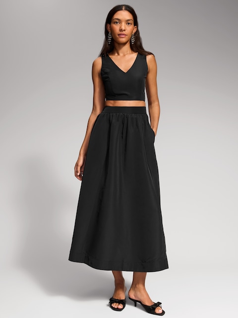 The Occasion by Old Navy Taffeta Midi Skirt
