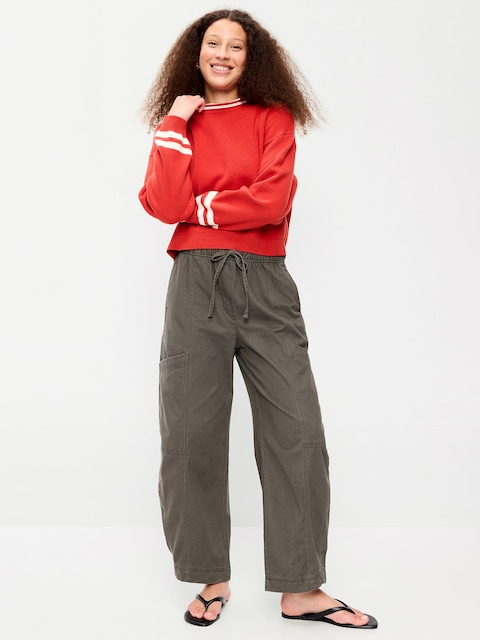 PANTALON UTILITAIRE COUPE BARIL COURT À TAILLE MI-BASSE