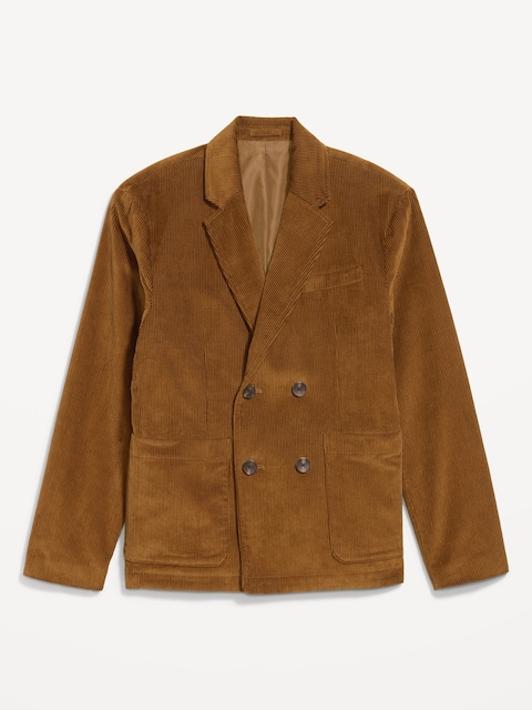 Double-Breasted Corduroy Blazer