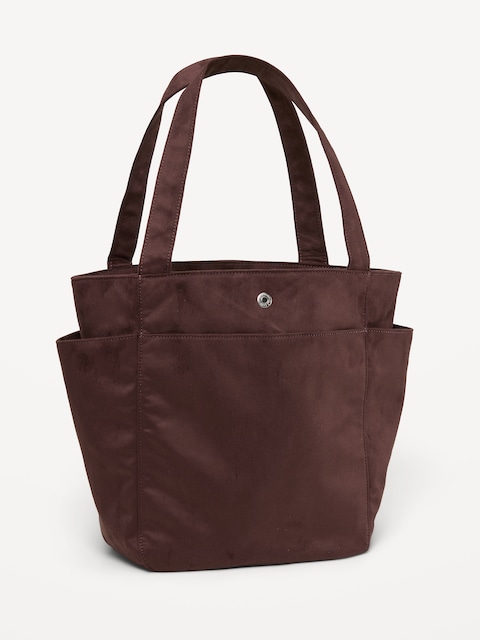 Faux-Suede Everyday Large Tote Bag