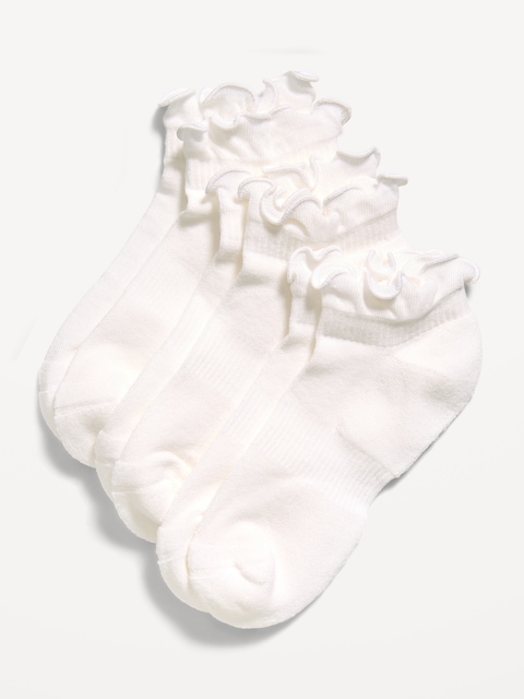 Ruffled Athletic Crew Sock 3-Pack for Women