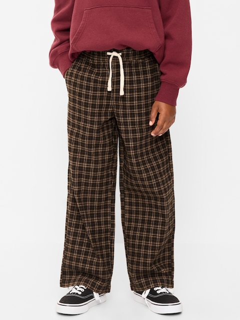 PANTALON À TAILLE EXTENSIBLE EN FLANELLE À CARREAUX POUR GARÇON