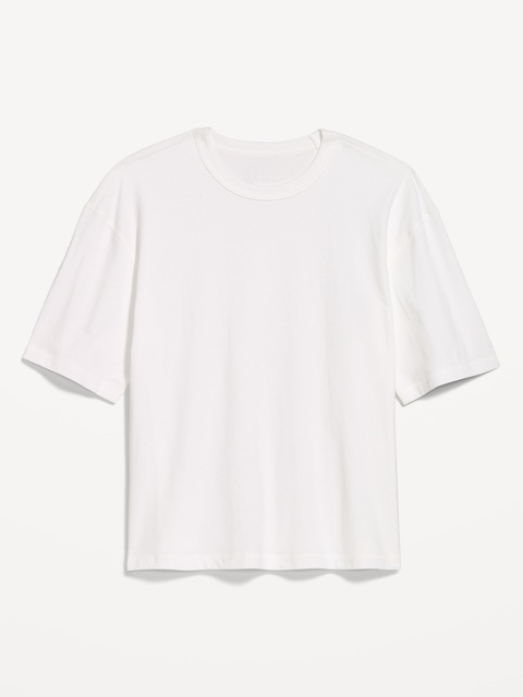 T-SHIRT COURT EN TISSU ÉPAIS TEINT EN PLONGÉE