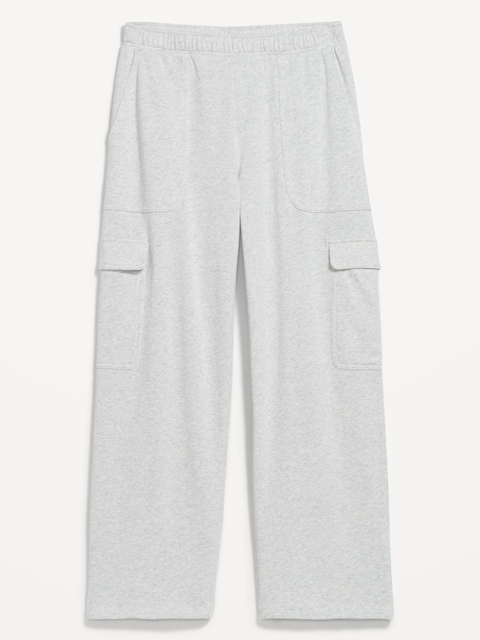 High-Waisted SoComfy Wide-Leg Cargo Sweatpants