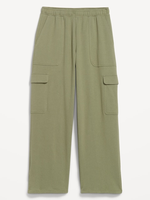 High-Waisted SoComfy Wide-Leg Cargo Sweatpants