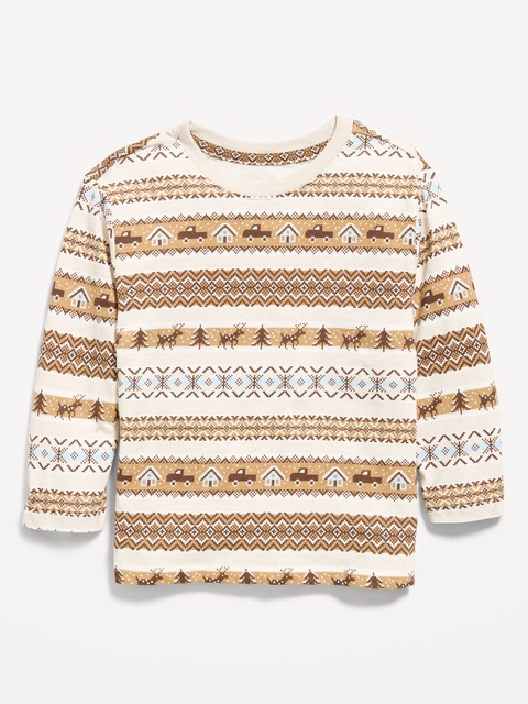 Printed Long-Sleeve Unisex T-Shirt for Toddler