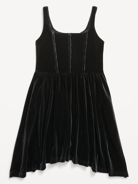ROBE AJUSTÉE ET ÉVASÉE SANS MANCHES EN VELOURS POUR FILLE