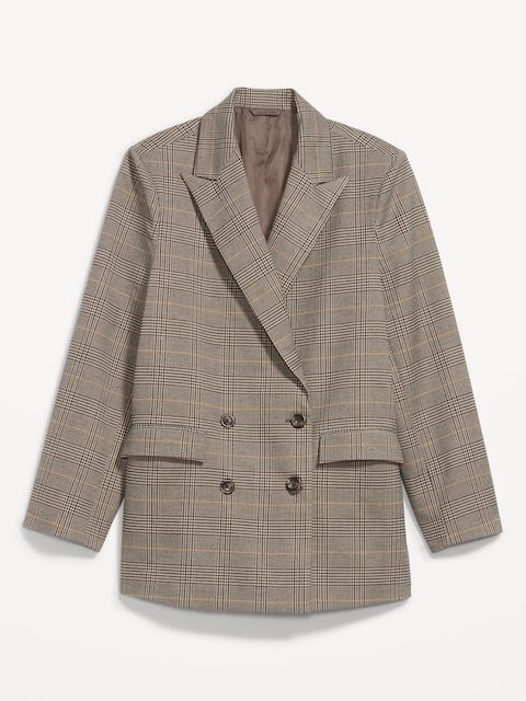 BLAZER SURDIMENSIONNÉ À FERMETURE CROISÉE EN SERGÉ
