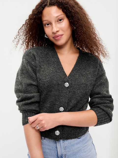 Jeweled Button Cardigan